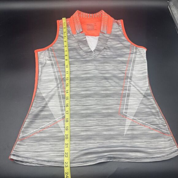 Lucky In Love Women's ORANGE GRAY WHITE Tank Tennis Golf Top Athletic Stretch-S - Picture 8 of 8